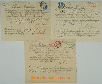 260901 - 1874 Retour Receipt - reply form, 3 blank forms, 2x with 10K