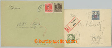 260922 - 1920 BARANYA / 2 letters franked with overprint stamps, 1x R