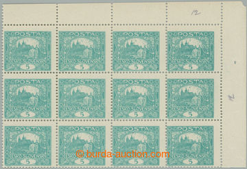 260948 -  Pof.4B joined bar types, 5h blue-green, UR corner blk-of-12