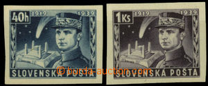 26100 - 1939 Alb.34, 36, Štefánik, nezoubkované, s lepem, dobrý 