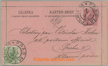 261023 - 1908 PNEUMATIC TUBE POST - PRAGUE / KB7, letter-card for Pra