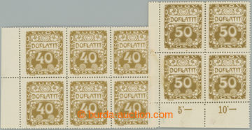 261034 - 1919 Pof.DL7+DL8, Ornament 40h, levý krajový 6-blok + 50h,