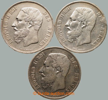 261067 - 1868-1874 BELGIE / Leopold II. (1865-1909), 5 frank 1868 + 1