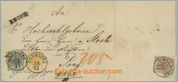 261096 - 1850 cover of Reg letter from Roudnice to Prague, with 1 Kr,