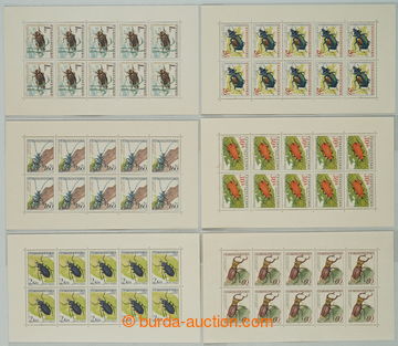 261117 - 1962 Pof.PL1279-1284, Beetles, complete set; 20h small thin 