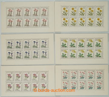 261122 - 1960 Pof.PL1148-1153, Flowers, complete set; hinged, sporadi