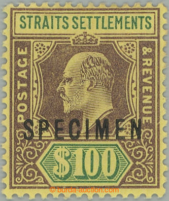 261145 - 1902-1903 SG.122s, Edward VII. $100 green / yellow with over