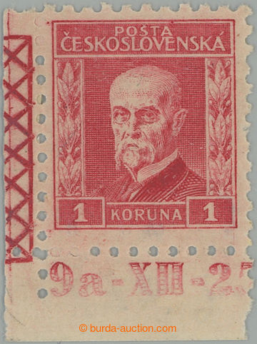 261183 - 1925 Pof.200 plate number, Gravure 1CZK red, L the bottom co