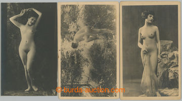 261255 - 1920 comp. of 3 various photo postcard with uměleckými nud