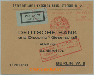 261347 - 1933 commercial air-mail letter to Germany, franked with met