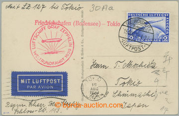 261349 - 1929 WELTRUNDFAHRT 1929 / Sie. 30.Aa, photo postcard Zeppeli