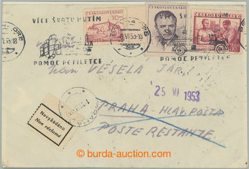 261385 - 1953 POSTE RESTANTE / letter sent to post off. Prague Jindř