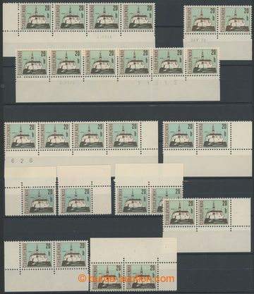 261423 - 1965 Pof.1482, Nitra 20h, selection of corner 4-pásek and p