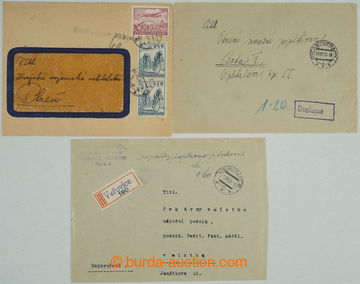 261507 - 1953 ZAJÍMAVÉ MAILING / comp. of 3 letters, 1x right frank