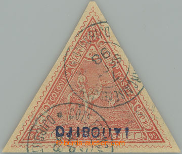 261525 - 1894 Yv.5, overprint Triangle 5Fr rose, horiz. hand made ove