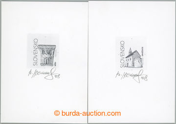 261532 - 2009 PLATE PROOF  Zber.447, 448, Biňa 1€ + Dražovice 2