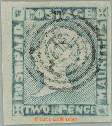 261538 - 1848 SG.20, MODRÝ MAURITIUS 2P modrá, worn impression, leh