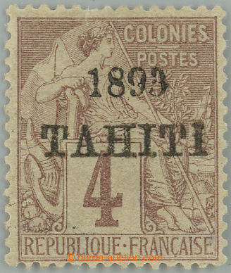 261542 - 1893 Yv.21, přetisková Alegorie 4c, dvouřádkový černý