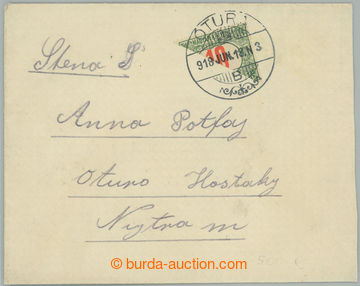 261578 - 1918 dopis malého formátu vyfr. vzadu Ženci 10f a 5f, DR 