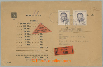 261579 - 1948 Valuable letter with stated valuable 5.000Kčs + C.O.D.