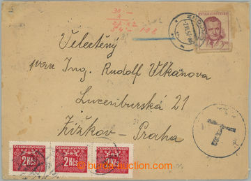 261580 - 1953 DOPLATNÉ (due) 54 Koruna / letter addressed to to Prag