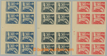 261613 -  MEZIARŠÍ / Pof.354-356Mv(4), 2K-6K, complete set 2 joined