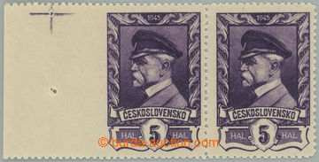 261618 - 1945 Pof.381 VV, Moskevské 5h fialová, krajová 2-páska s