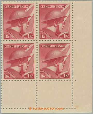 261623 - 1945 Pof.395 production flaw, London-issue 1CZK, LR corner b