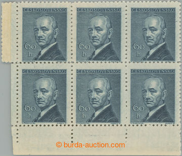 261625 - 1946 Pof.443 production flaw, Beneš 60h dark-blue, L the bo