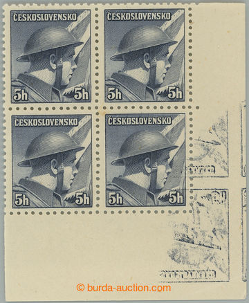 261627 - 1945 Pof.387 production flaw, London-issue 5h blue-grey, LR 