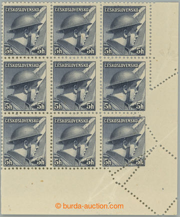 261630 - 1945 Pof.387 production flaw, London-issue 5h, LR corner blk