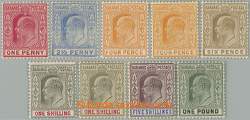 261651 - 1902-1907 SG.62-70, Edward VII. 1P - £1, complete set of 9 