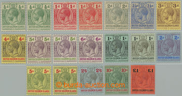 261692 - 1914-1923 SG.22-38, George V. ½P - 10Sh, set of 14 stamps i