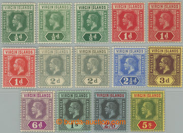 261693 - 1913-1919 SG.69-77, Jiří V. ½P - 5Sh, kompletní série s