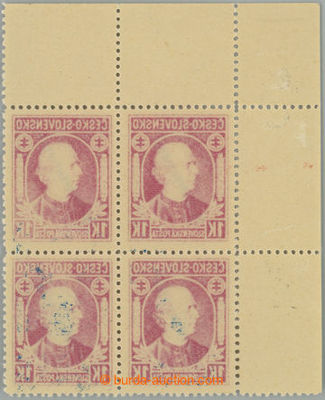 261694 - 1939 Sy.24A SOZ, Hlinka 1K červená s přetiskem, ŘZ 12½,