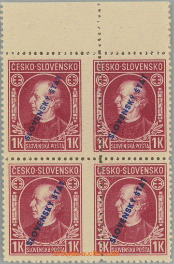 261698 - 1939 Sy.24A production flaw, Hlinka 1 Koruna red with overpr