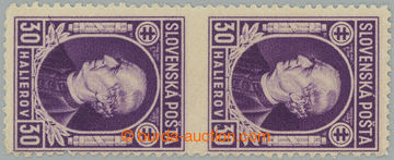 261709 - 1939 Sy.28A ZVZ, Hlinka 30h violet, vertical pair with omitt