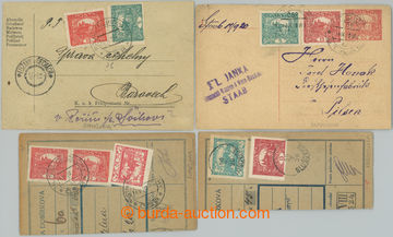 261712 - 1920 15h KARMÍNOVÁ / comp. 4 pcs of entires sent in 3 and 