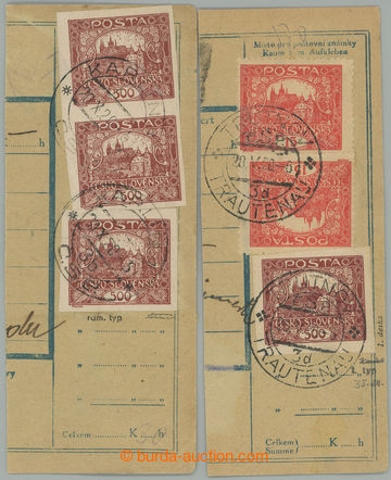 261735 - 1920 RÁMEČKOVÝ TYP 500h / sestava 2ks ústřižků průvo
