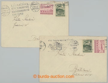 261763 - 1953 AIRMAIL STAMPS FRANKATURY / two letters addressed to to