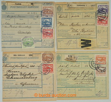 261781 - 1919 comp. 4 pcs of larger parts Austrian dispatch notes fra