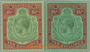 261862 - 1924-1932 SG.92, 92g, Jiří V., 2x 10Sh průsvitka Script C