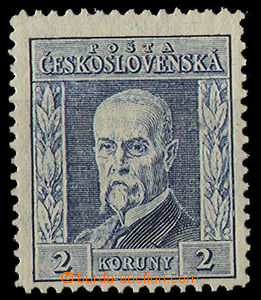 26187 - 1925 TGM 2 Kč se svislou průsvitkou P3, Pof.191A, luxusní