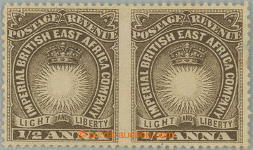 261871 - 1890-1895 SG.4bb, Light and Liberty ½ Anna dull brown, 2-p