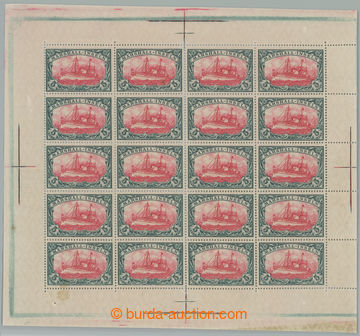 261923 - 1916-1919 Mi.25BI, complete sheet 20 of stamps Emperor´s Ya