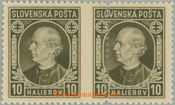 261935 - 1939 Sy.26A production flaw, Hlinka 10h olive, horizontal pa