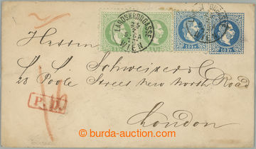 261947 - 1867 postal stationery cover Franz Joseph I. 10Kr blue from 