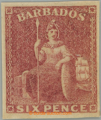 261949 - 1858 SG.11, Britannia 6P pale rose-red, imperforated; VF, ce