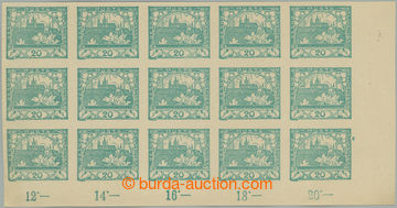 261983 -  Pof.8 R, 20h blue-green, LR corner blk-of-15, retouch DV-  