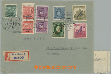 261987 - 1939 Reg letter addressed to to Austria with multicolor fran